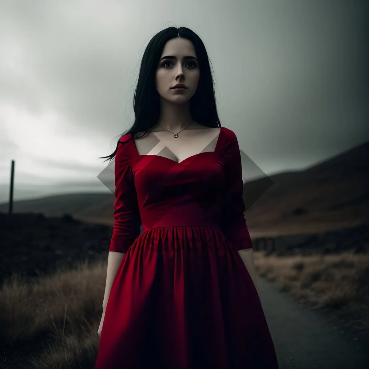 Picture of Sultry Fashion Model in Elegant Dinner Dress