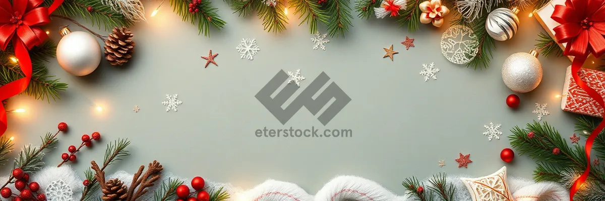 Picture of Festive Holiday Snowflake Snow Frame.