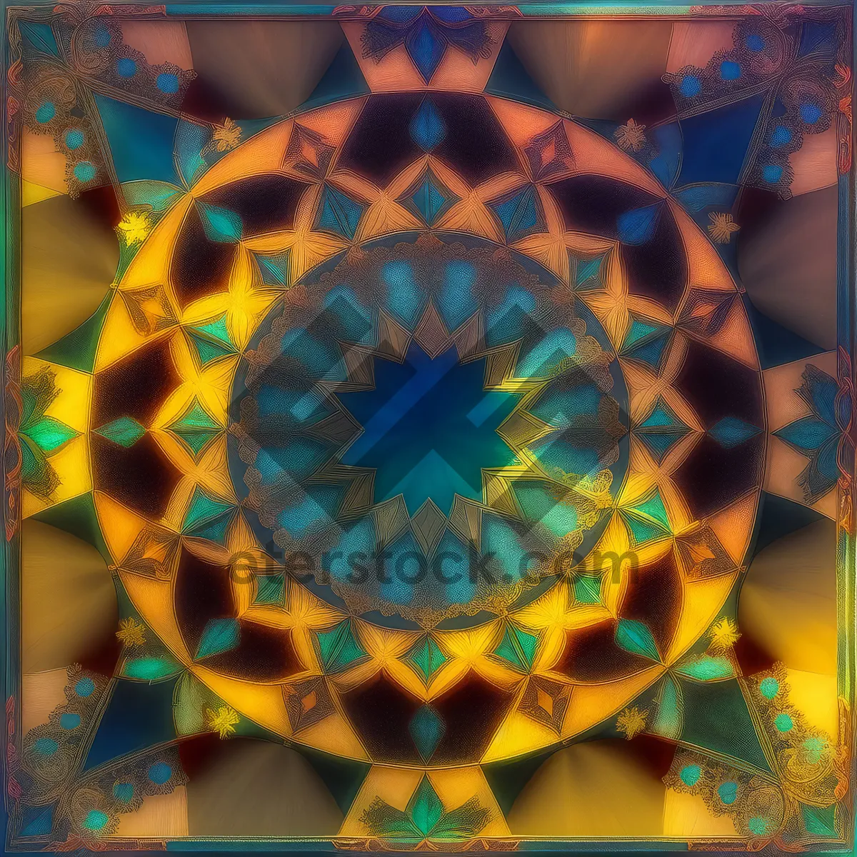 Picture of Vibrant Geometric Mosaic in Digital Art