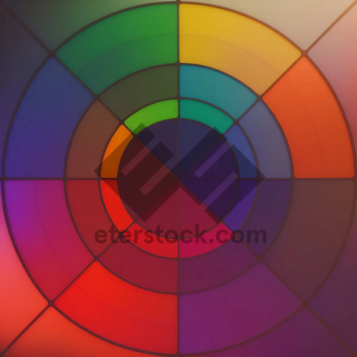 Picture of Vibrant Rainbow Geometric Artwork