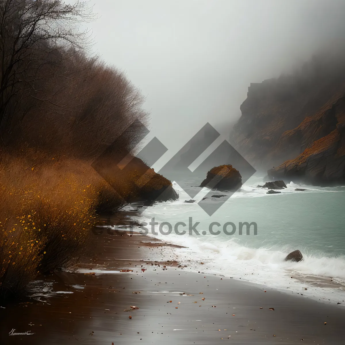 Picture of Serene Seascape at Sunset: Tropical Beach Paradise