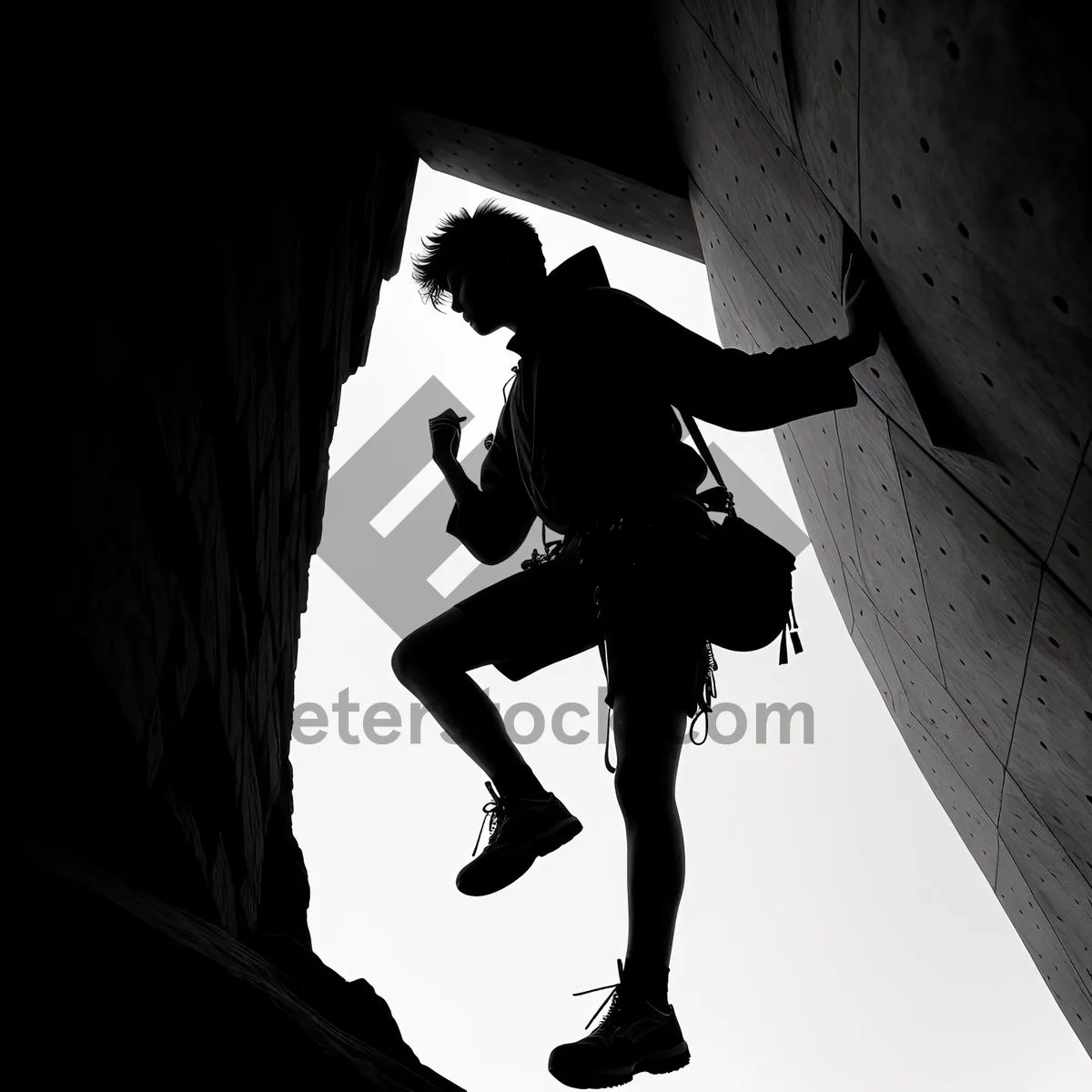 Picture of Dynamic male silhouette in action during sport competition