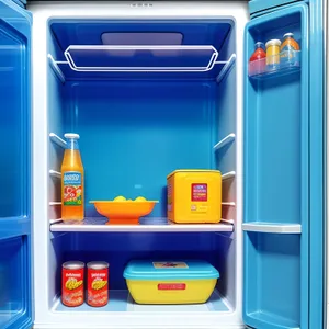 Modern Metallic Refrigeration System in Vibrant Orange