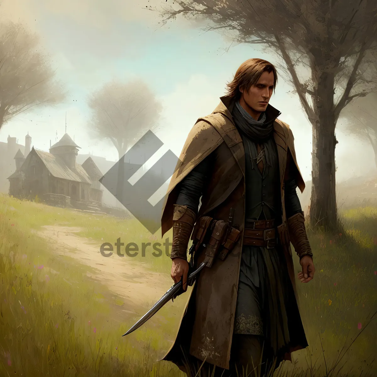 Picture of Hunter with Crutch in Outdoor Setting