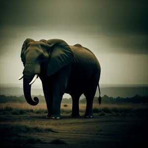 Majestic Tusker in the Wilderness.