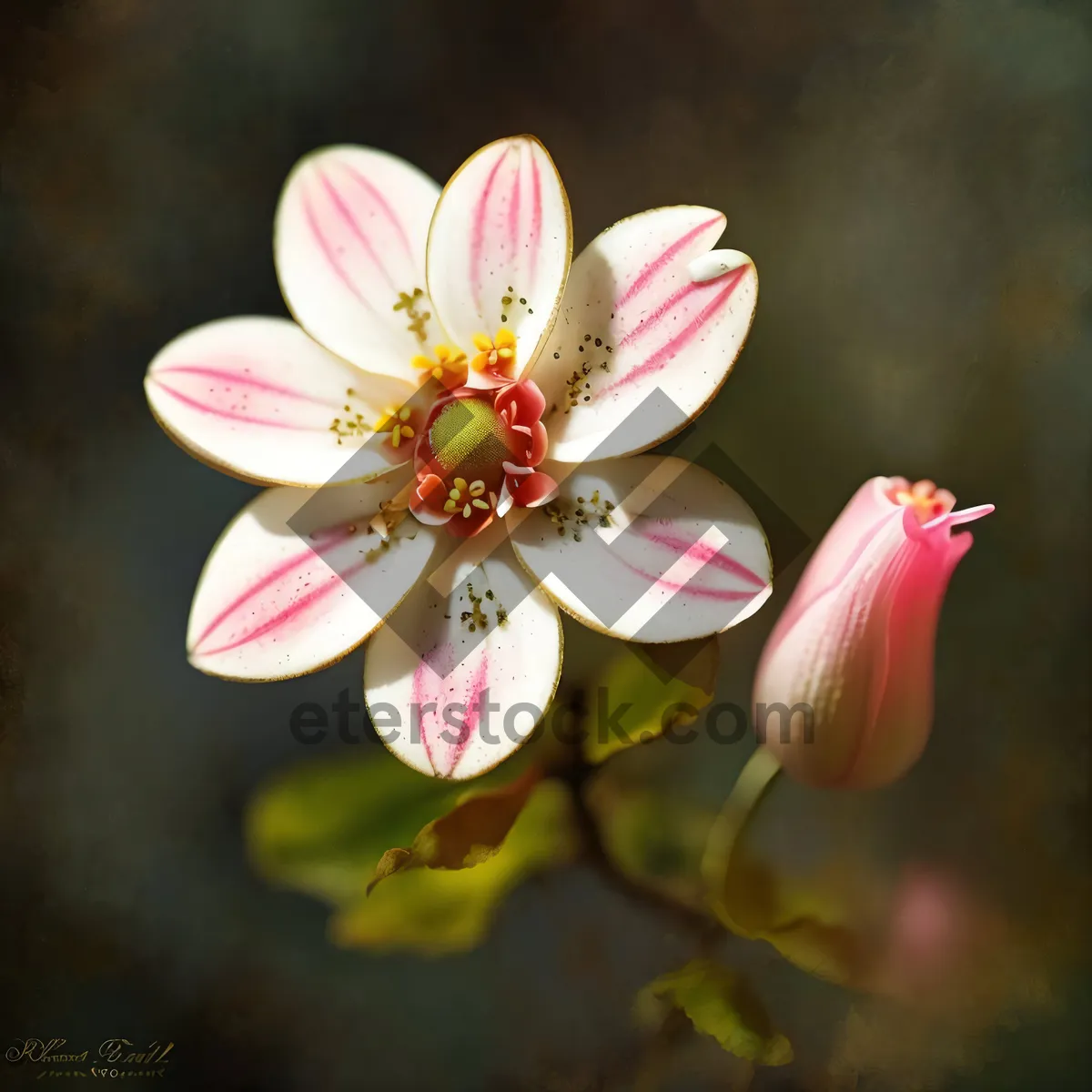 Picture of Vibrant Pink Blossoms in Garden Pond