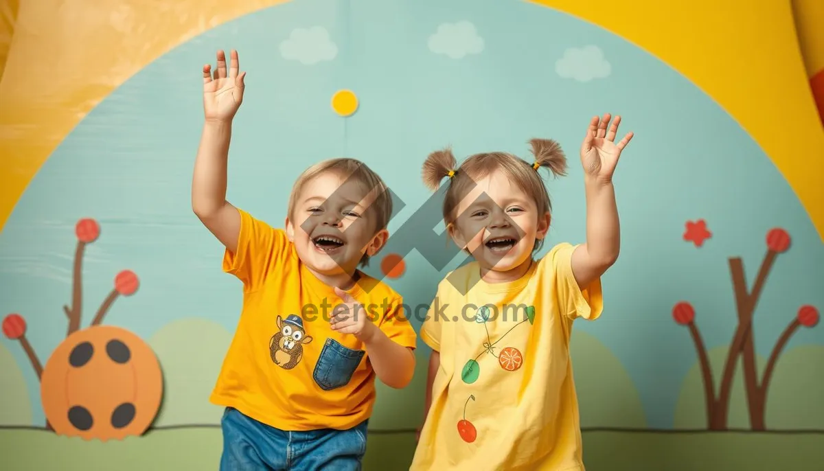 Picture of Happy Family Portrait with Smiling Children and Parents