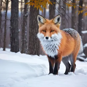 Curious Red Fox with Fluffy Fur