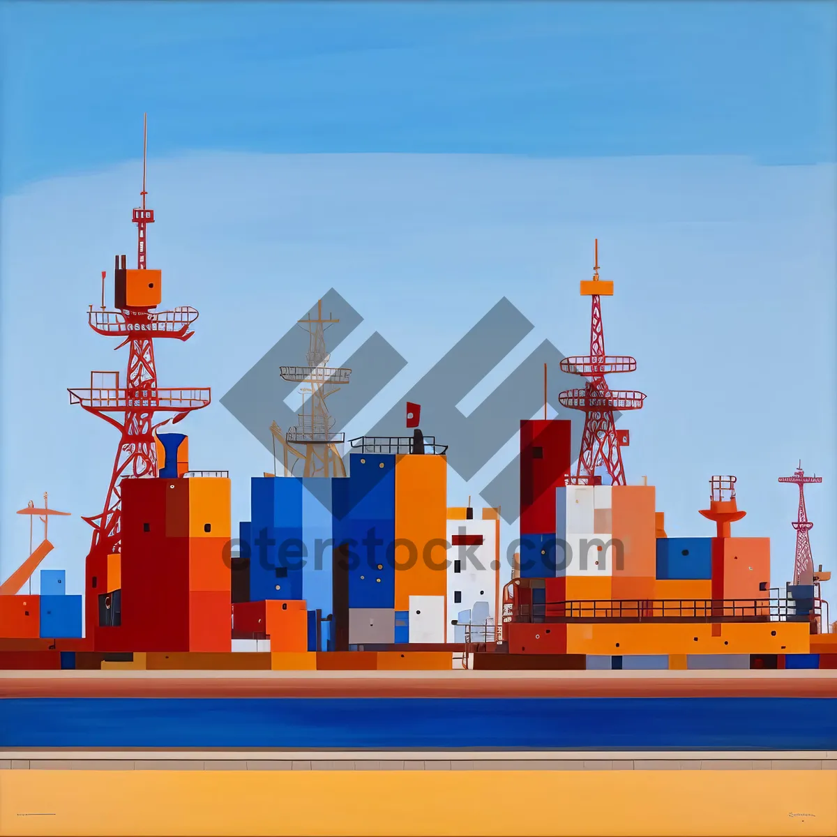 Picture of Container Ship at Industrial Port