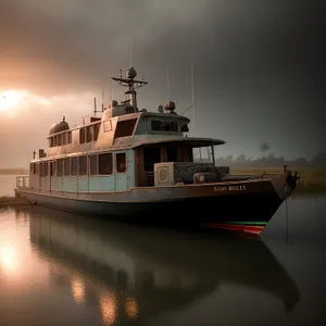 Ocean Serenity: A Majestic Fireboat at Harbor