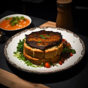 Savory Grilled Steak with Fresh Salad and Vegetables
