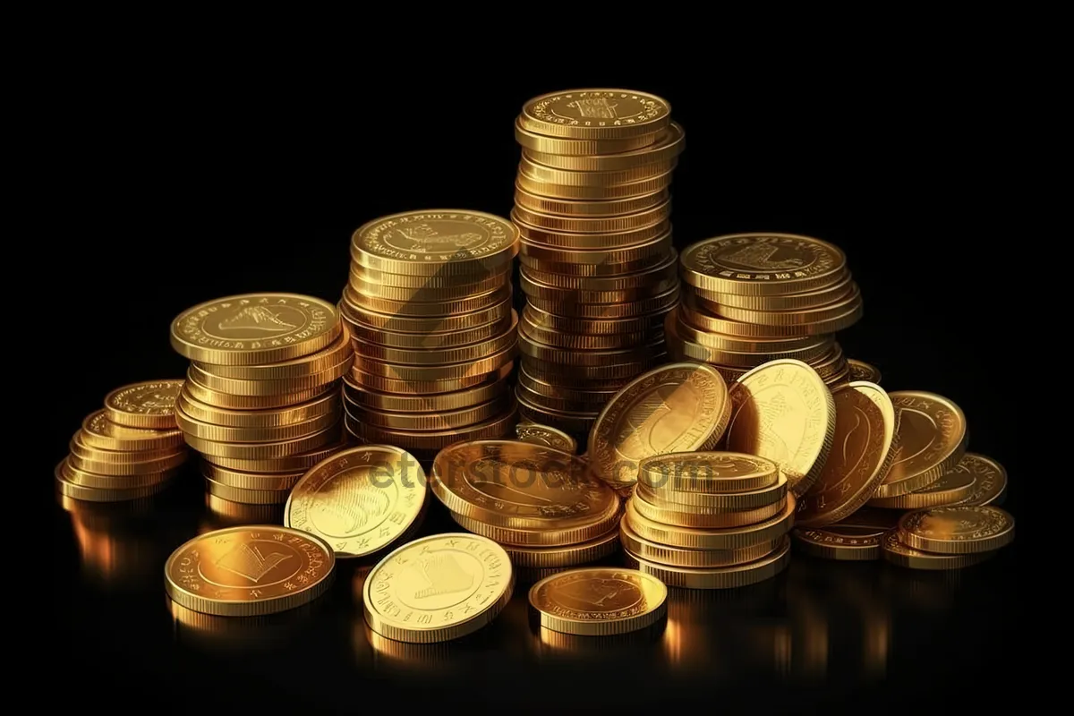 Picture of Golden Money Stack for Financial Success Image