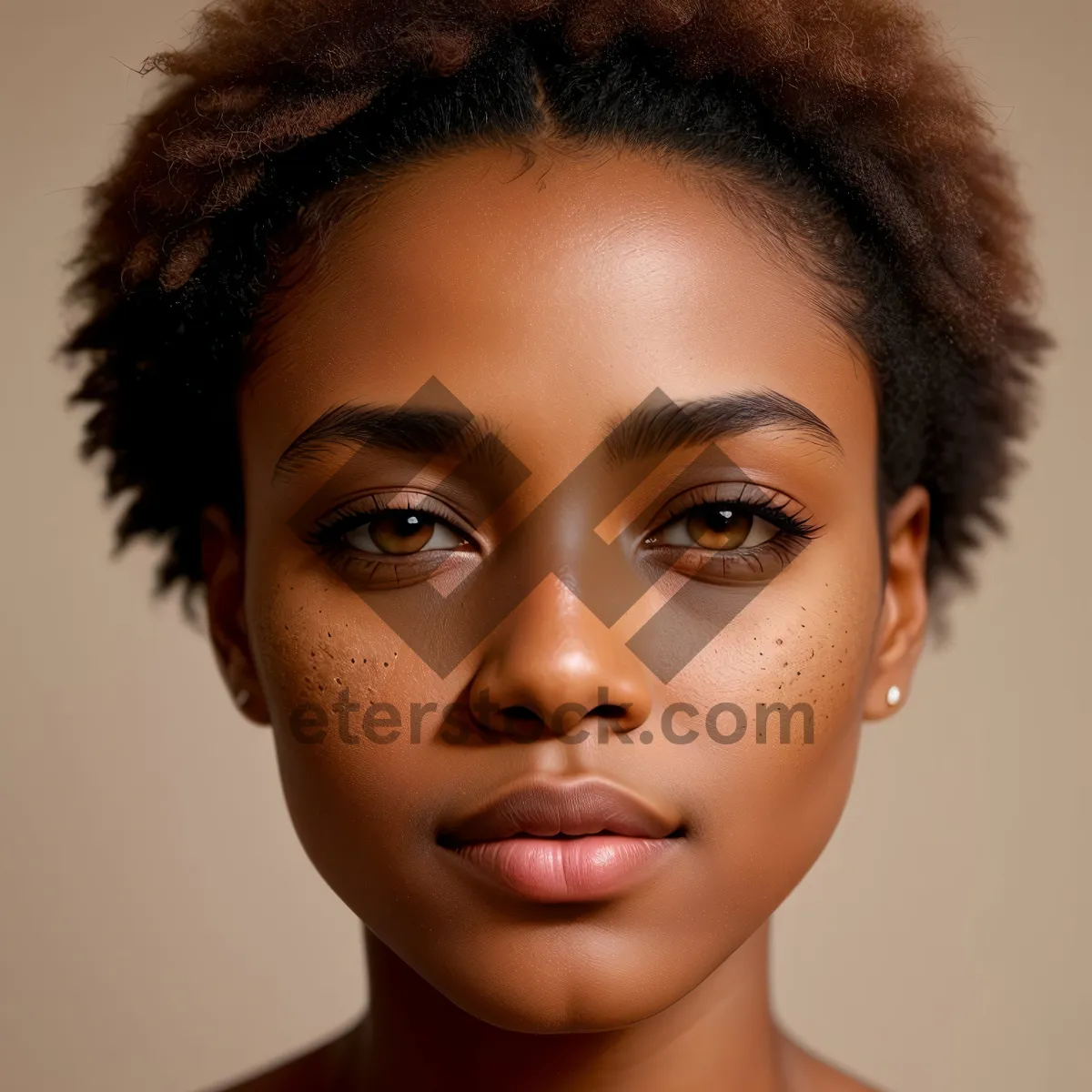 Picture of Stunning Closeup Portrait of Attractive Afro Model