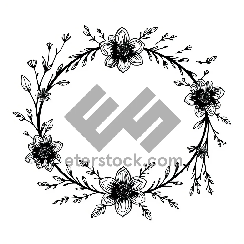 Picture of Floral Vintage Ornate Plant Border Design