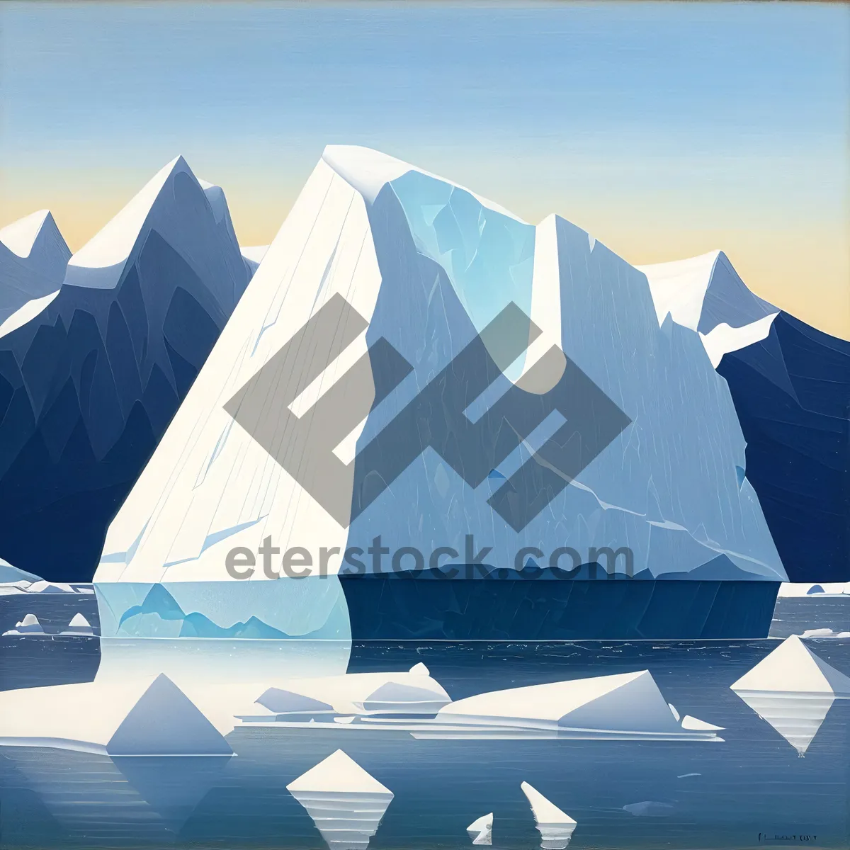 Picture of Patriotic Flag Waving in Arctic Graphic