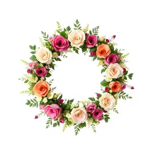 Ornate floral border design for holiday card