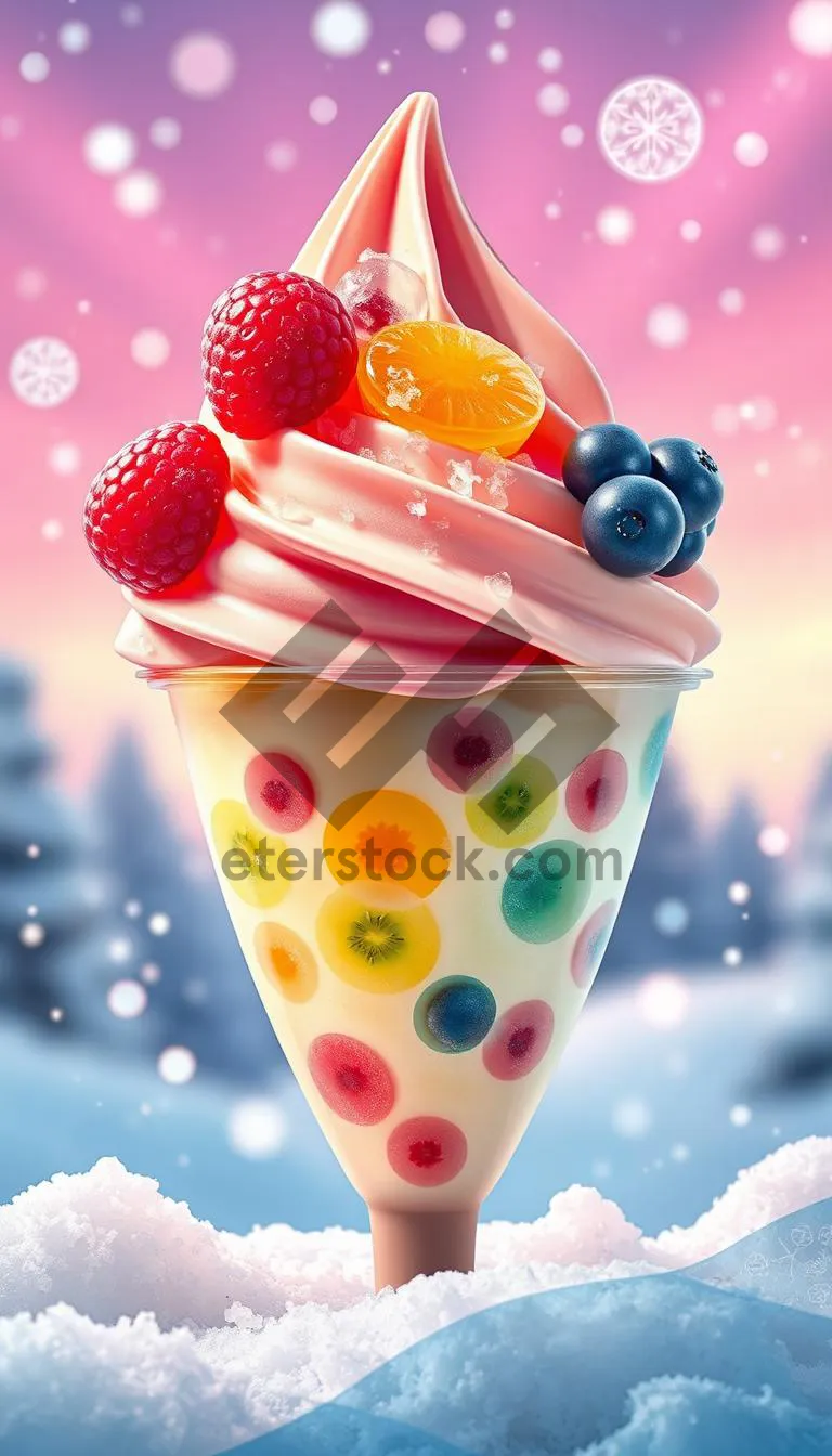 Picture of Fresh Strawberry Berry Punch in Decorative Glass Cup