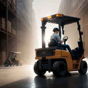 Industrial Heavy Duty Forklift Truck in Construction Work