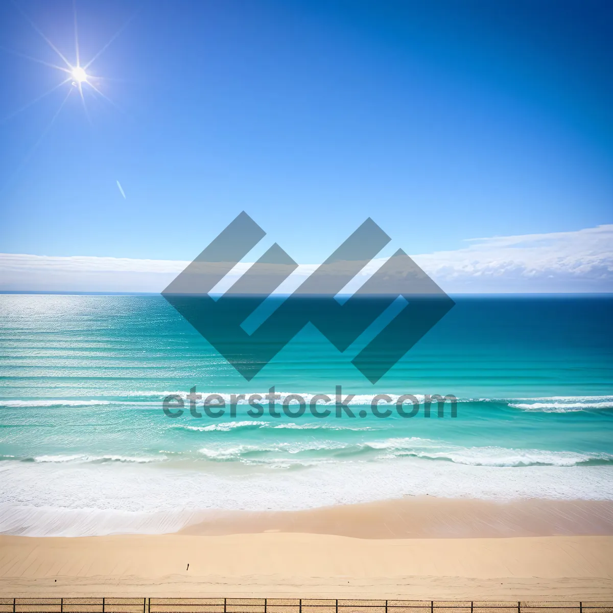 Picture of Serene Beachscape Under Golden Sunset