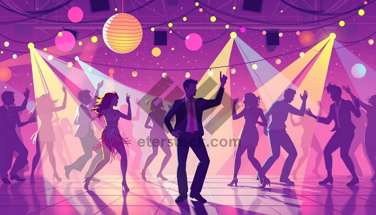 Picture of Vibrant dance party silhouette of a man.