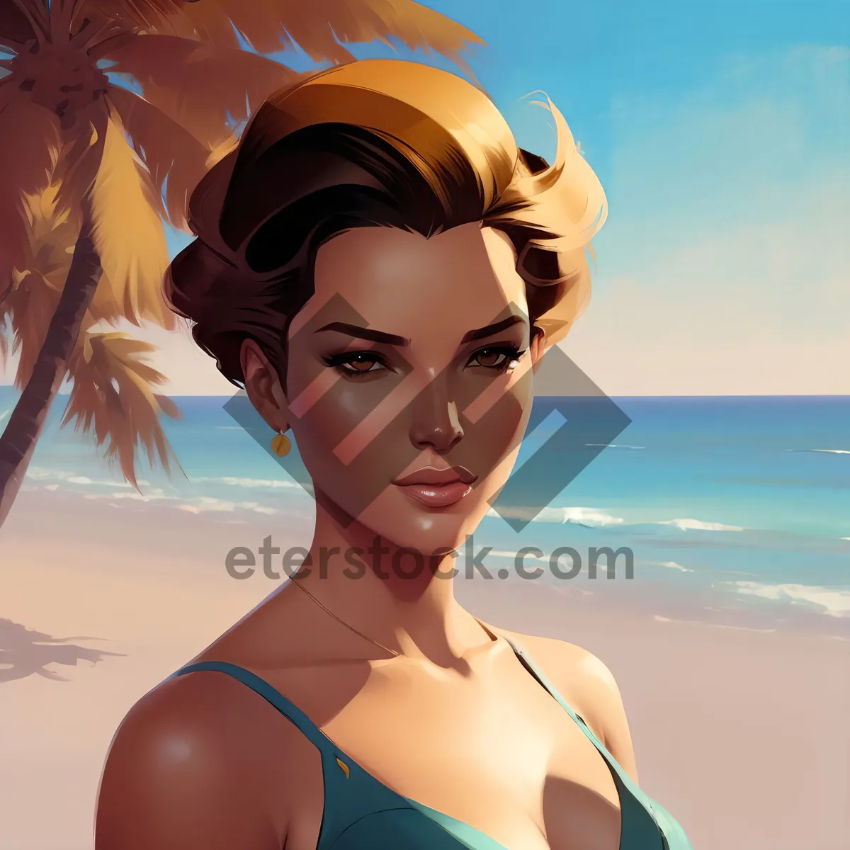 Picture of Sun-kissed Beauty in Stylish Beach Attire
