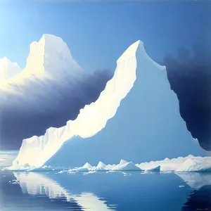 Winter Wonderland: Majestic Glacial Peaks and Frozen Ocean