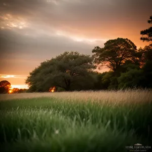 Serene Summer Sky Over Vast Grassland