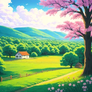 Serene Country Horizon Under Sunny Sky