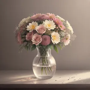 Pink Floral Vase Bouquet: Romantic Wedding Flower Arrangement