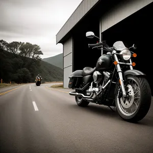 High-speed Sidecar Motorbike Racing on the Highway