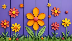 Colorful Summer Floral Garden with Yellow Sunflowers