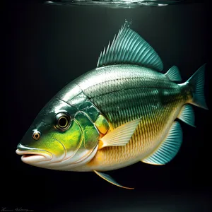 Colorful Marine Fish Swimming in Aquarium