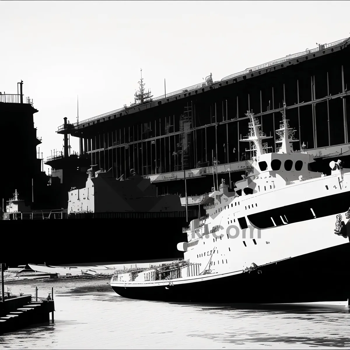 Picture of Maritime Transport: Cargo Ship at Harbor