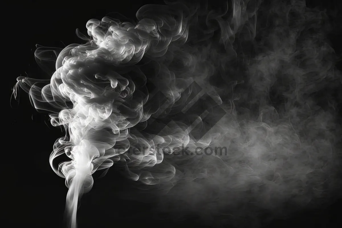 Picture of Black art design with light motion effect flame