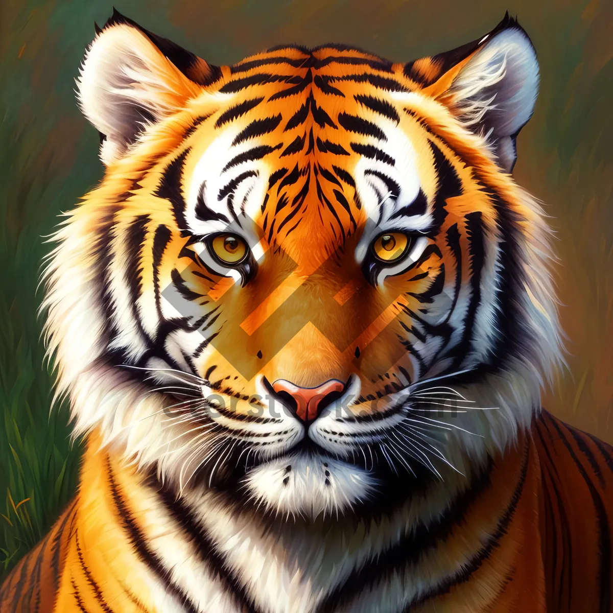 Picture of Fierce Jungle Predator: Striped Tiger in the Wild