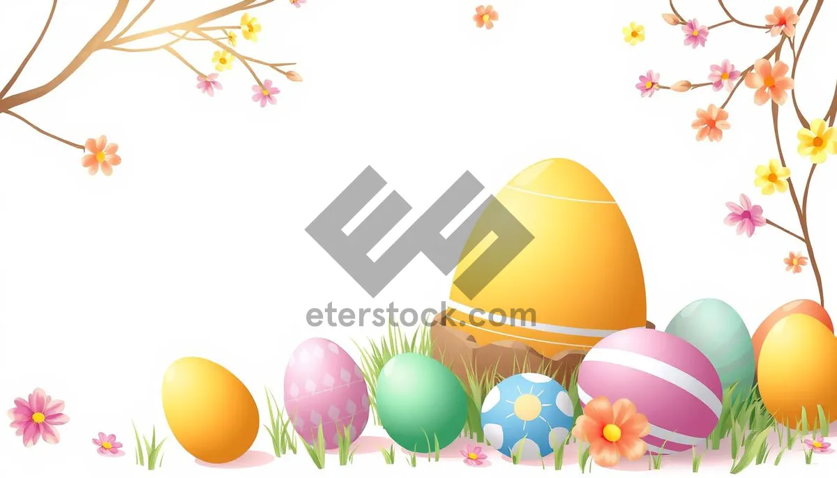 Picture of Colorful Party Elements with Bunny, Confetti and Symbols