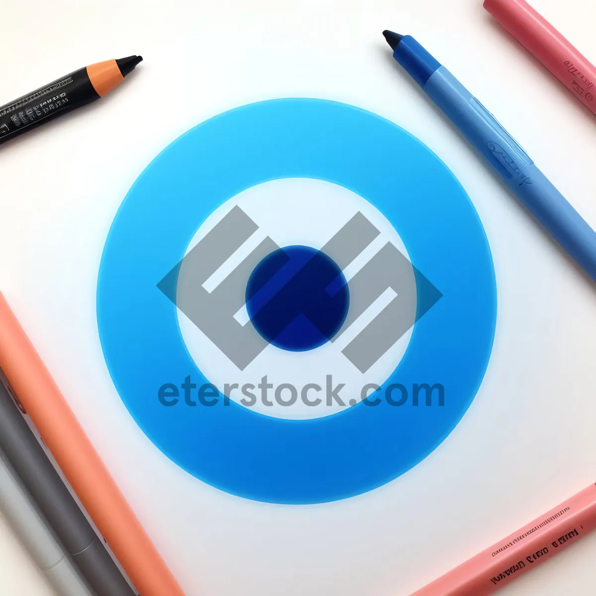 Picture of Colorful Office Writing Tools on Clipboard