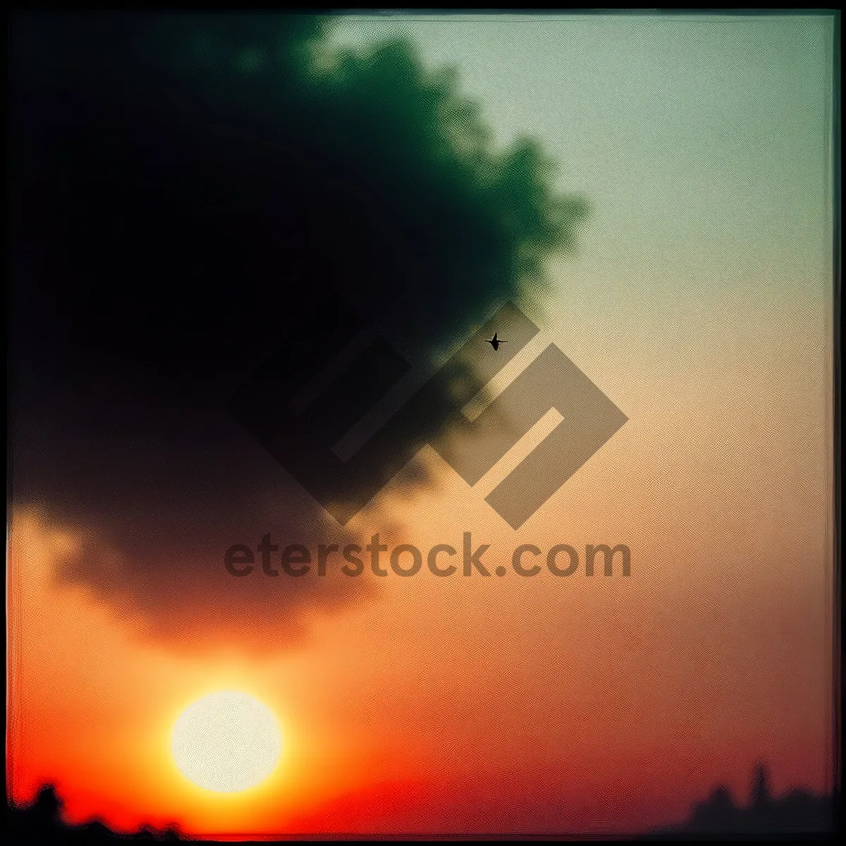 Picture of Vibrant Sunset Sky with Celestial Bodies