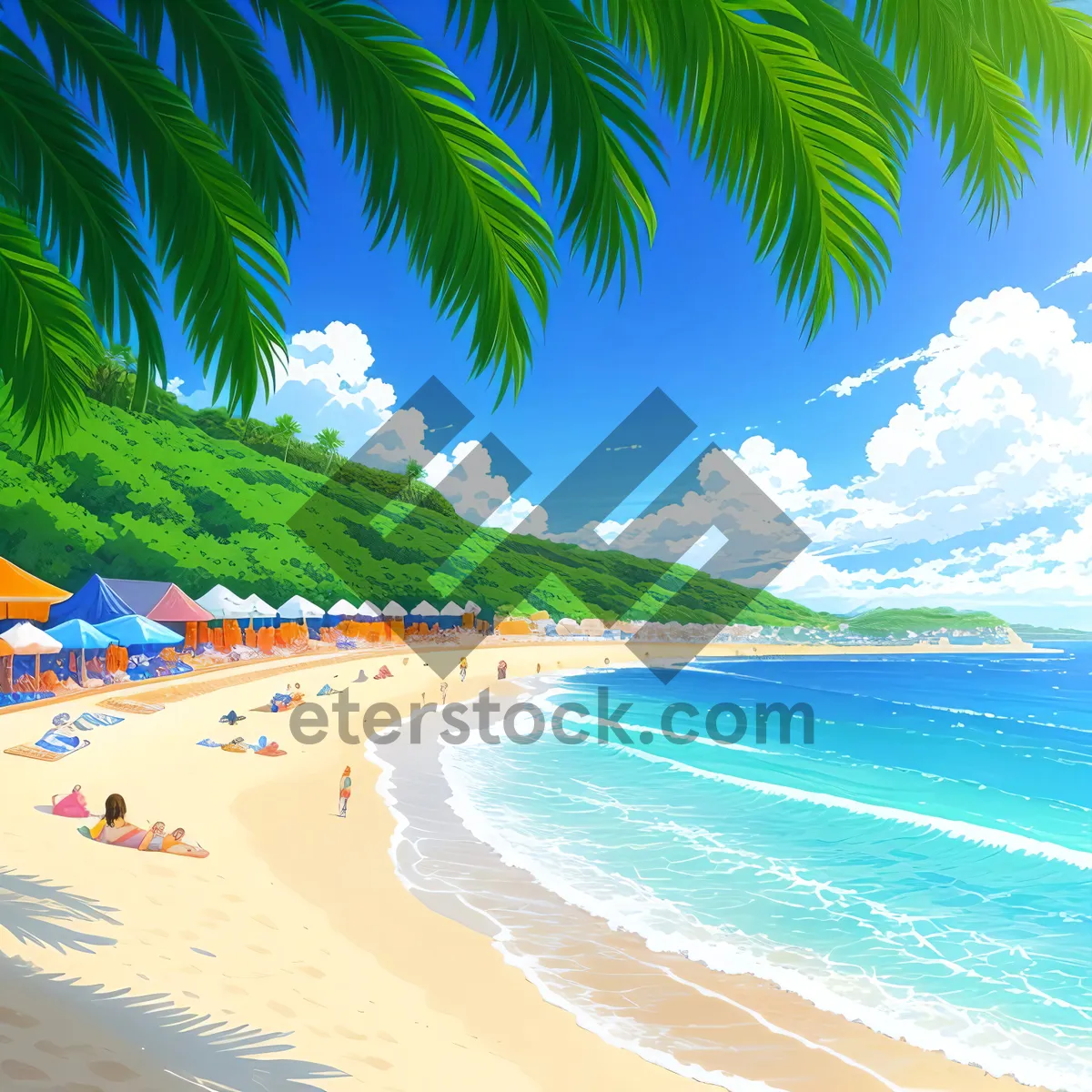 Picture of Paradise Waves: Serene Tropical Beachscape under Sunny Skies