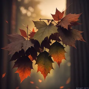 Golden Maple Leaves in Autumn