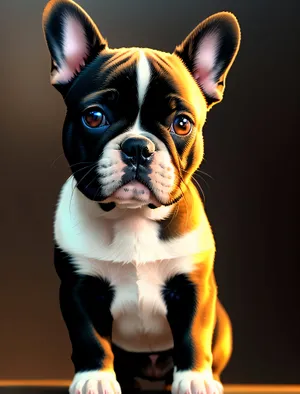 Adorable Terrier Bulldog: Purebred Canine Portrait
