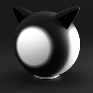 Black Glass Button with Shiny 3D Reflection
