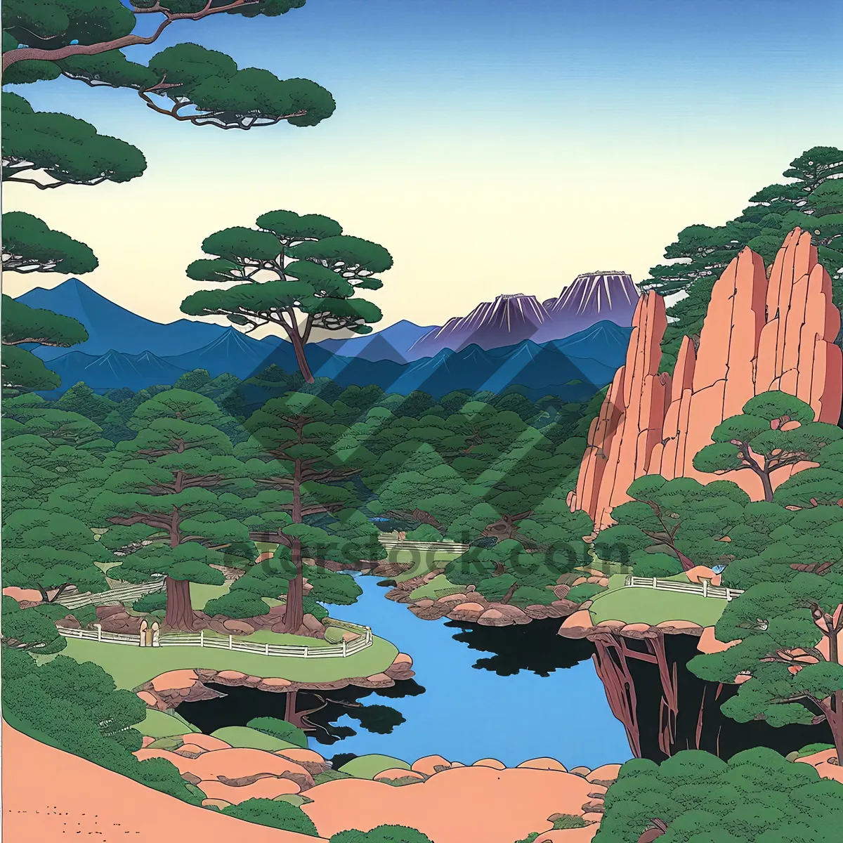 Picture of Idyllic Mountain Escape by the River