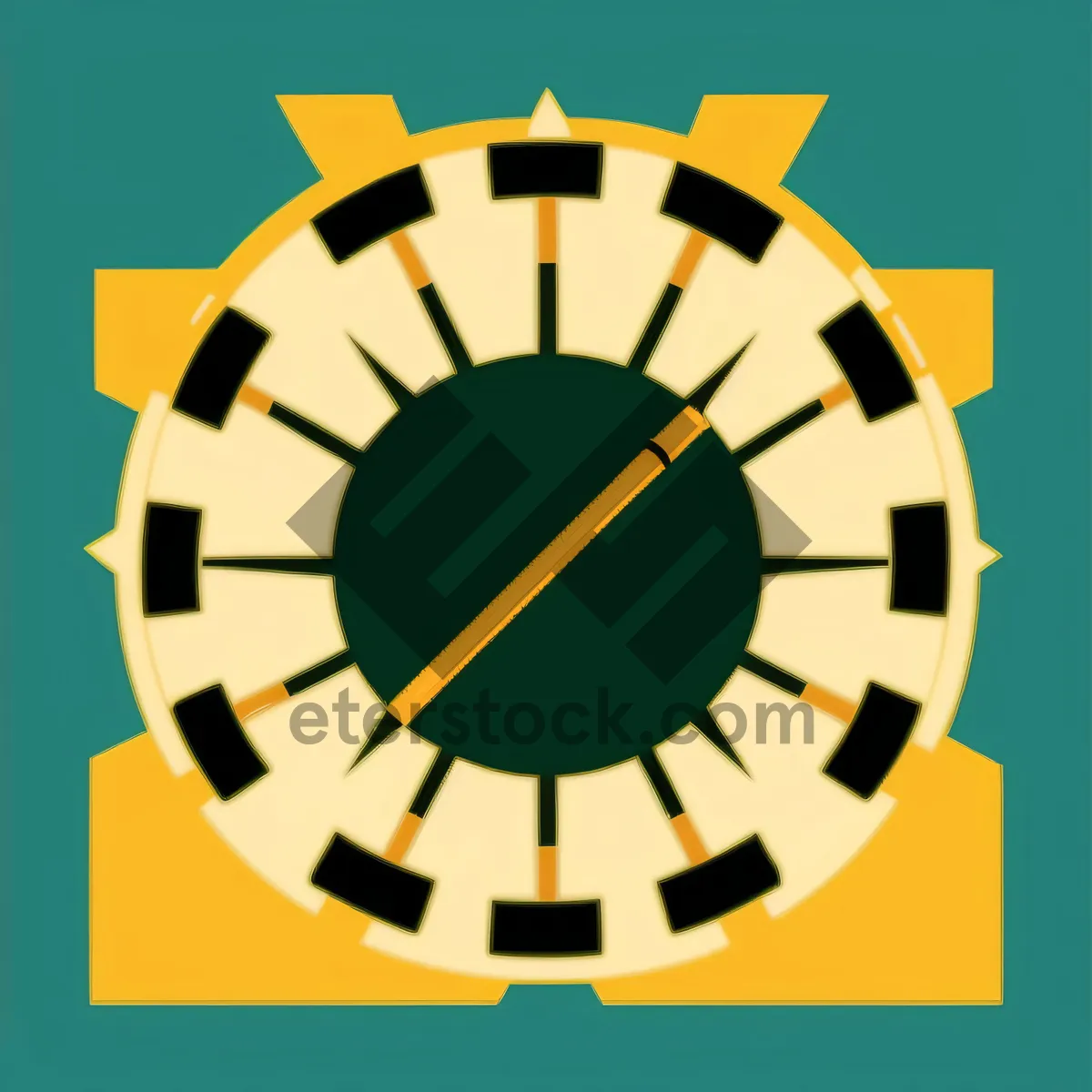 Picture of Web Clock Icon: Time Management Symbol for Business