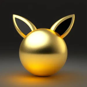 Shiny Gold Bangle Ball: Symbolic 3D Sphere Icon