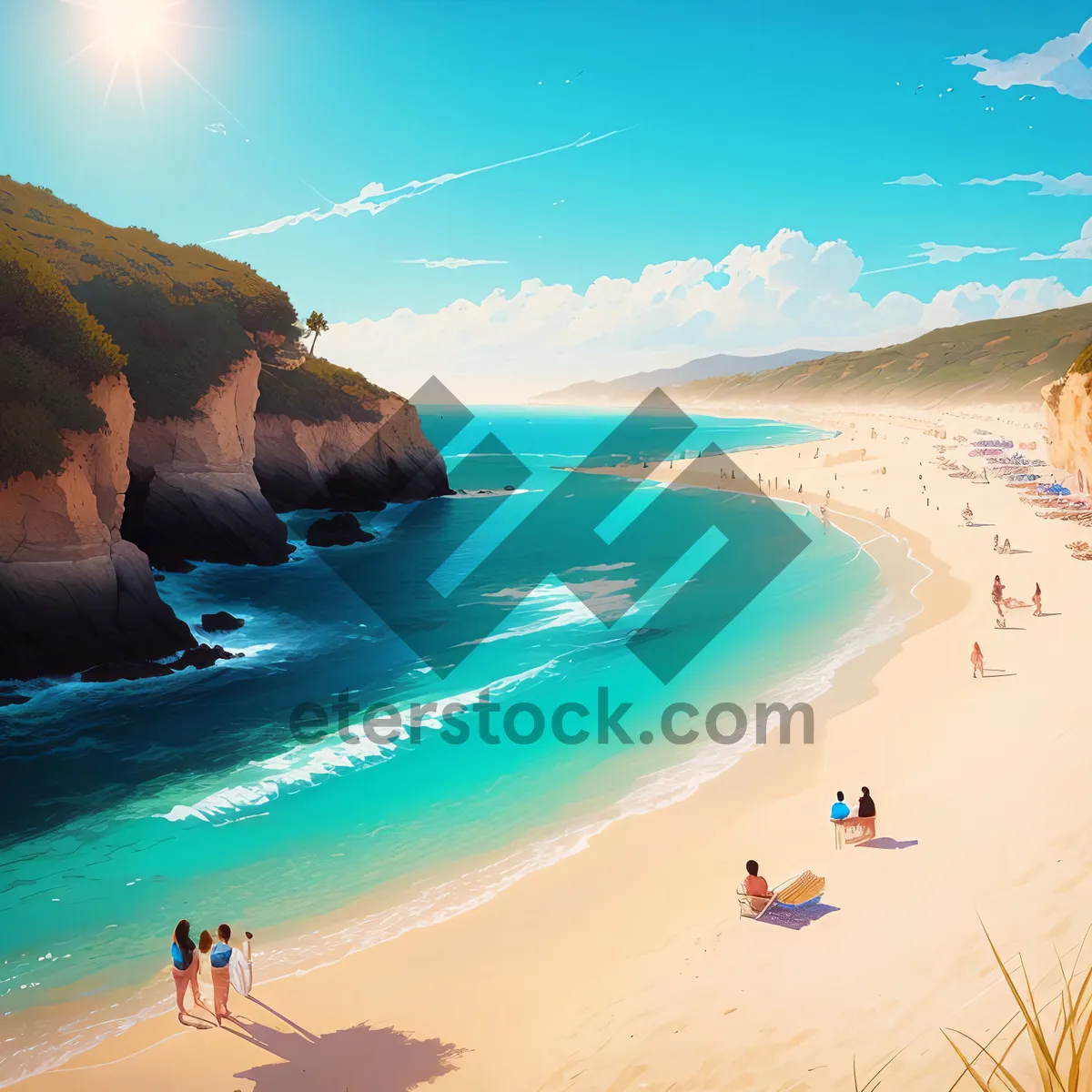 Picture of Tranquil Tropical Beachscape with Turquoise Waters