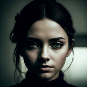 Pretty brunette model with captivating eyes