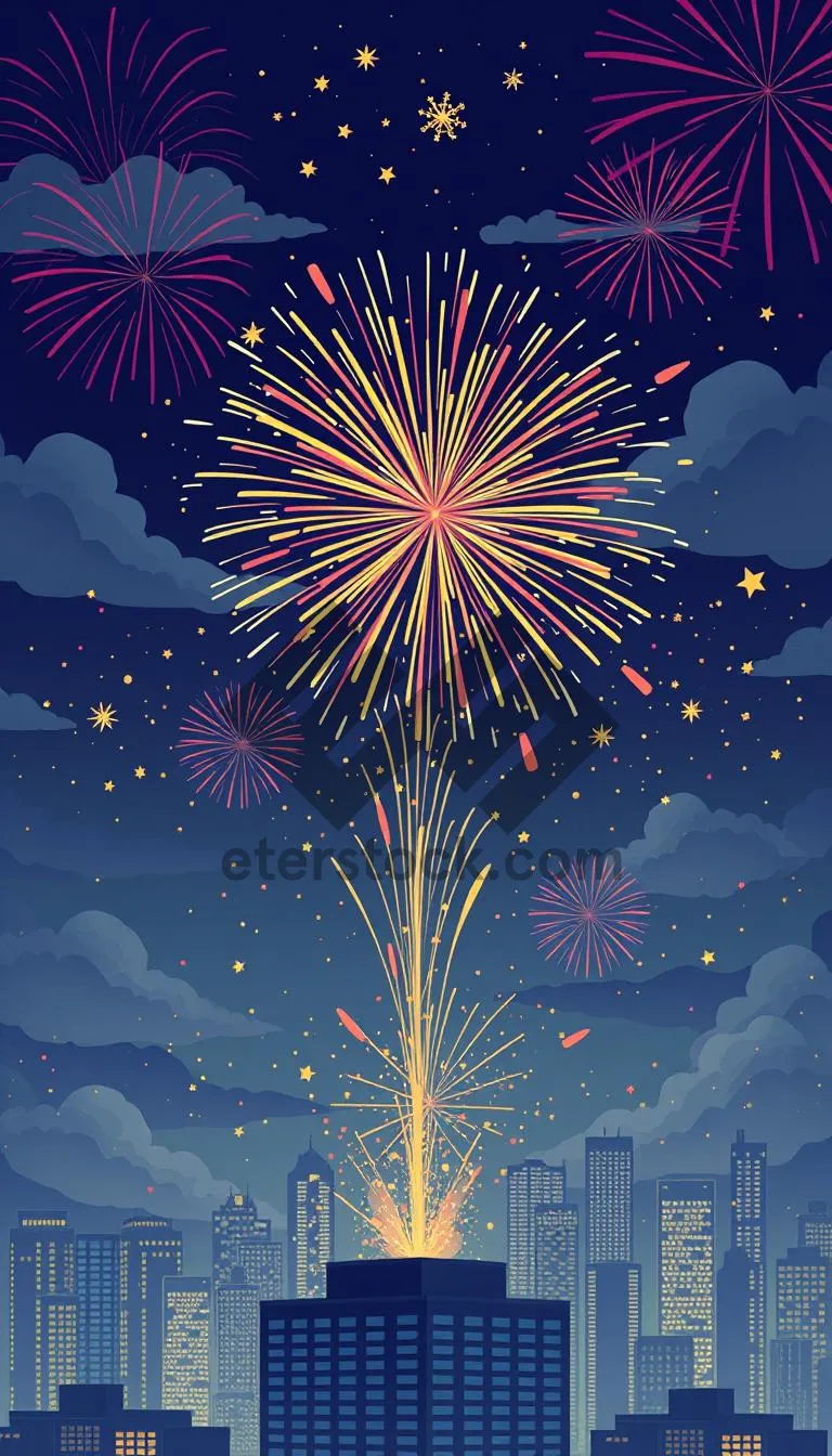 Picture of Snowflake Firework Celebration Card