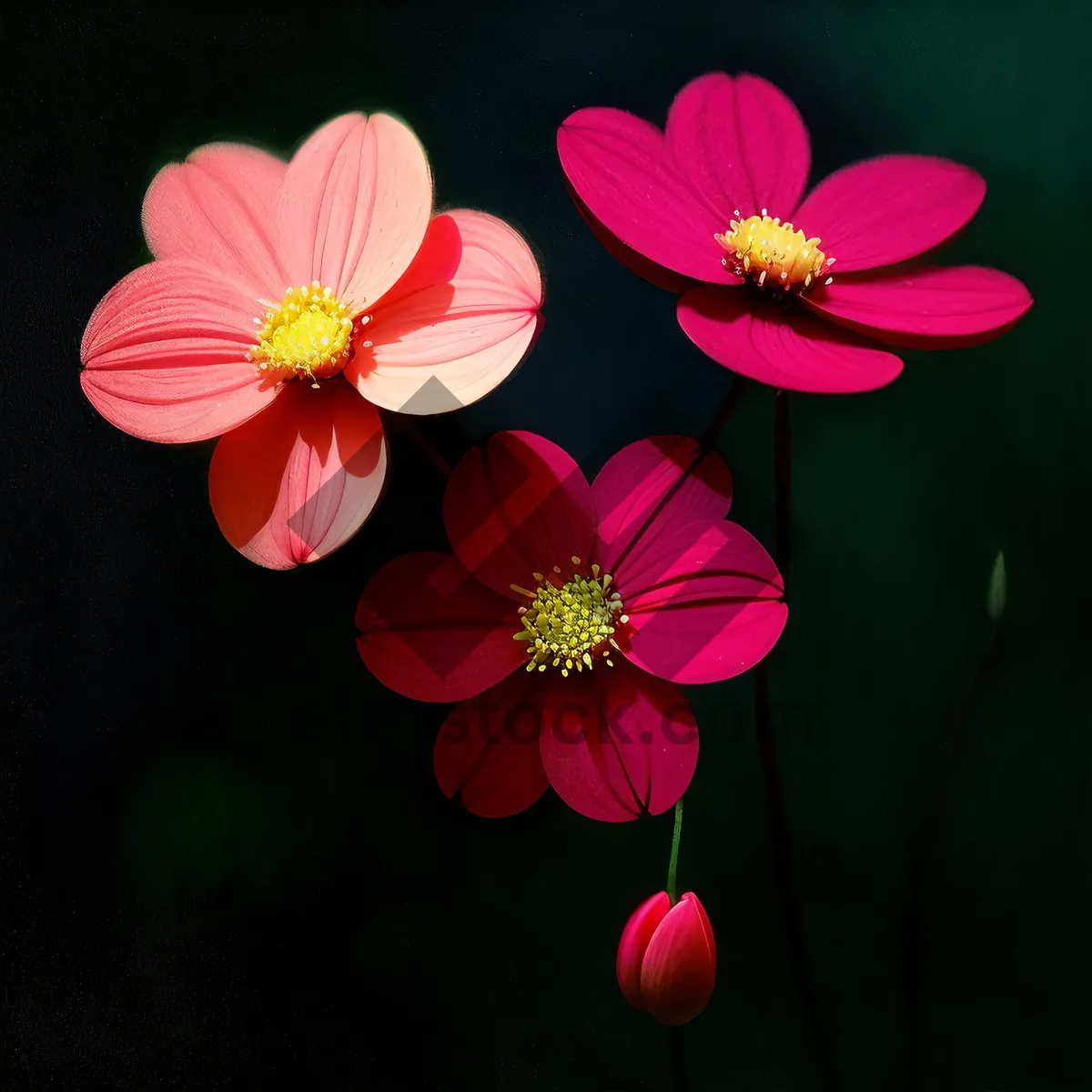 Picture of Colorful Floral Tulip Blossom in Pink