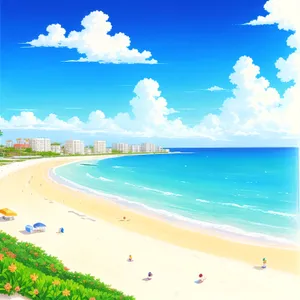 Paradise Bay's Serene Seascape Under Sunny Skies